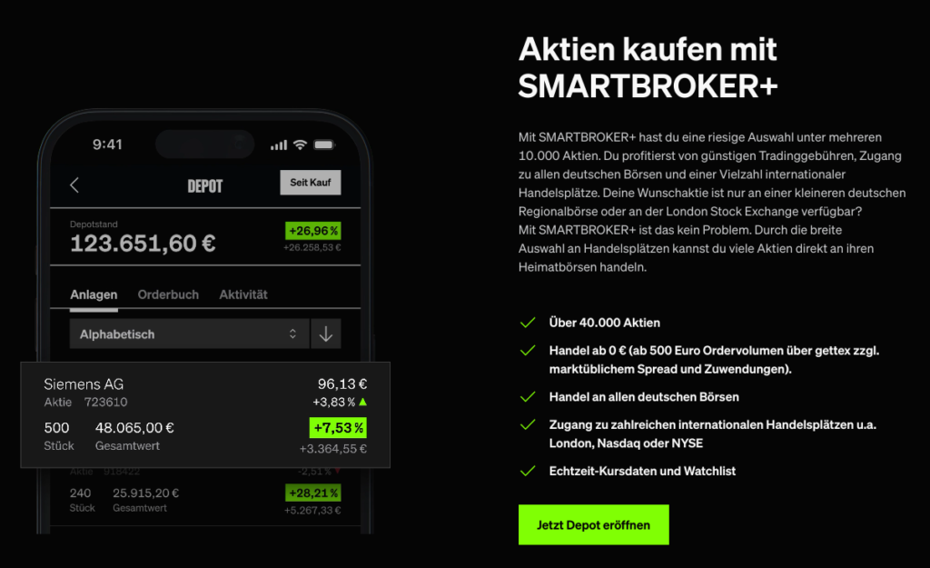 Smarbroker+ Aktien kaufen